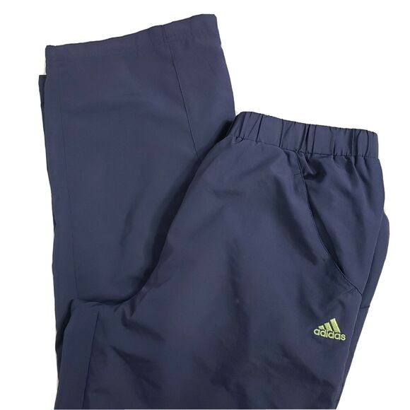 Adidas Womens Track Pants Medium Athletic 3-Stripes Navy Blue Zip Ankle Lined - Picture 5 of 11